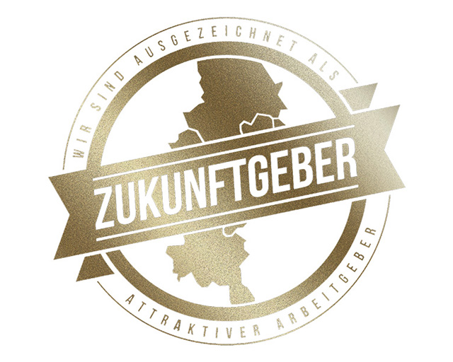 Das Logo der Auszeichnung "Zukunftsgeber" als attraktiver Arbeitgeber.