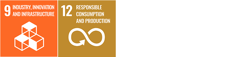 Das 9. und 12. Ziel für nachhaltige Entwicklung der UN: Industrie, Innovation und Infrastruktur und verantwortungsvoller Konsum und Produktion.