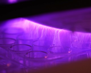 Atmospheric pressure plasma for the complete functionalization of a microtiter plate.