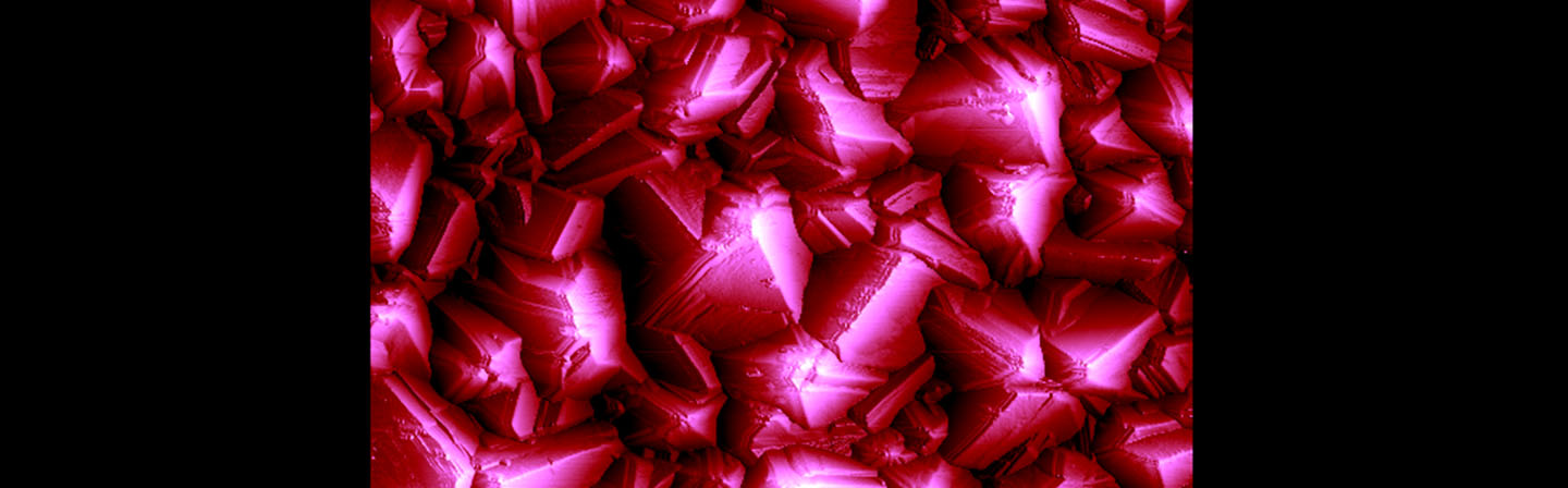 3D image of a polycrystalline diamond layer.
