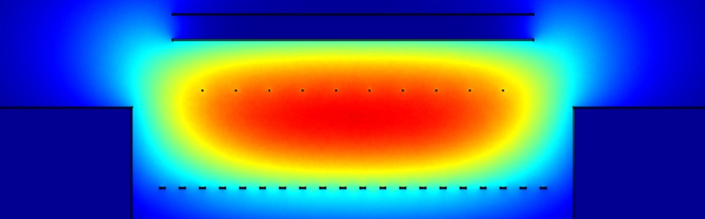 Simulated partial pressure of SiH<sub>3</sub> species under steady-state process conditions.