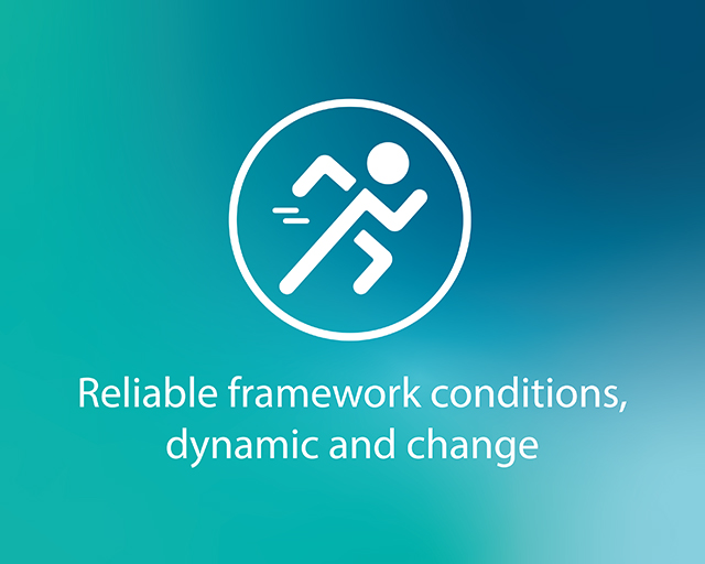 Reliable framework conditions, dynamic and change