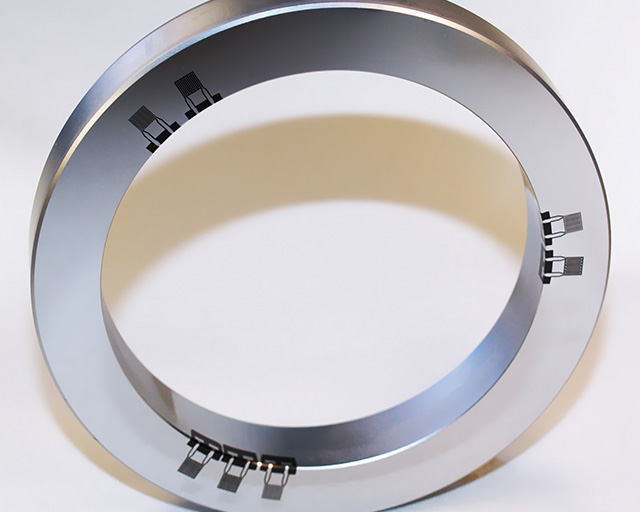Meander structures for temperature detection at the axial bearing ring surface of KSB AG.