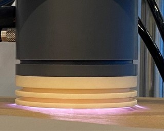 Volume glide discharge on recycled paper.