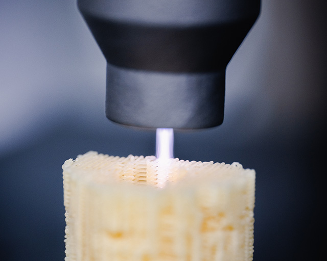 Plasma treatment of a 3D printed component.